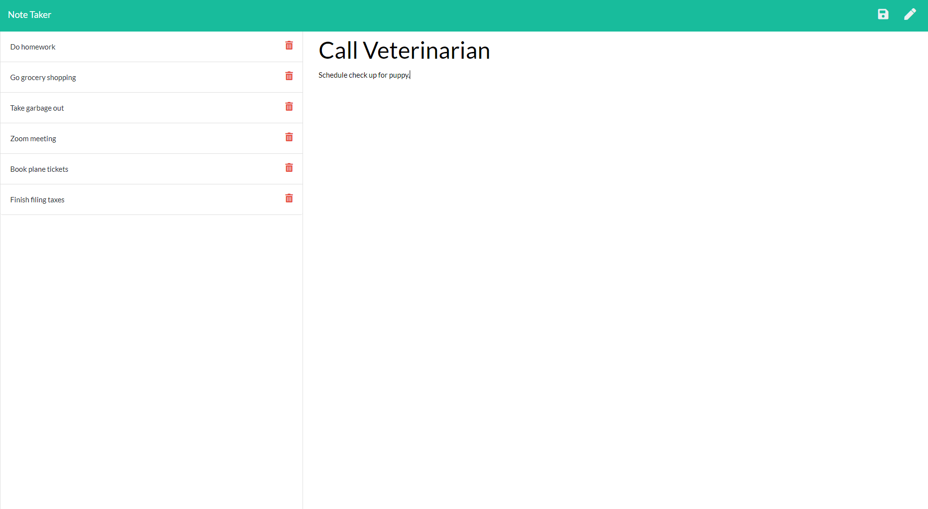 note taker screenshot